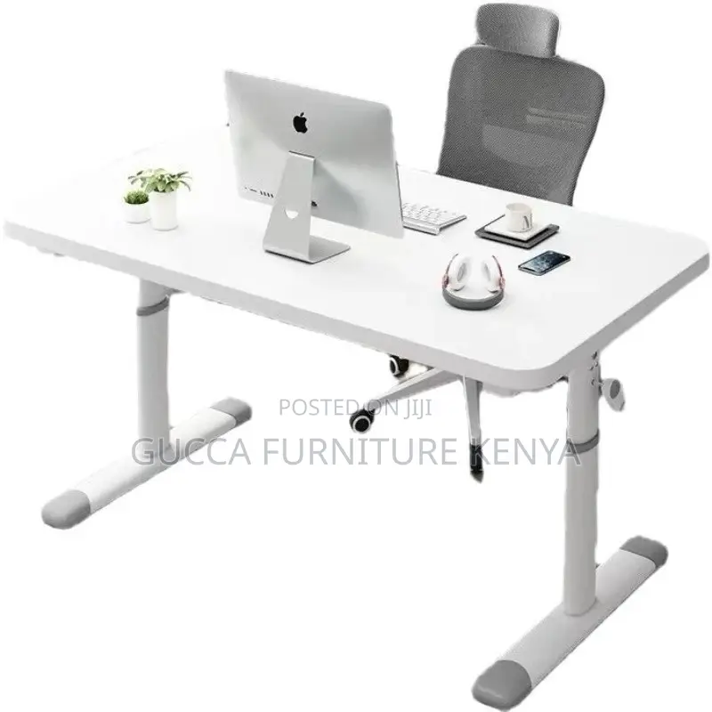 White Manual Adjustable Standing Gaming Desk