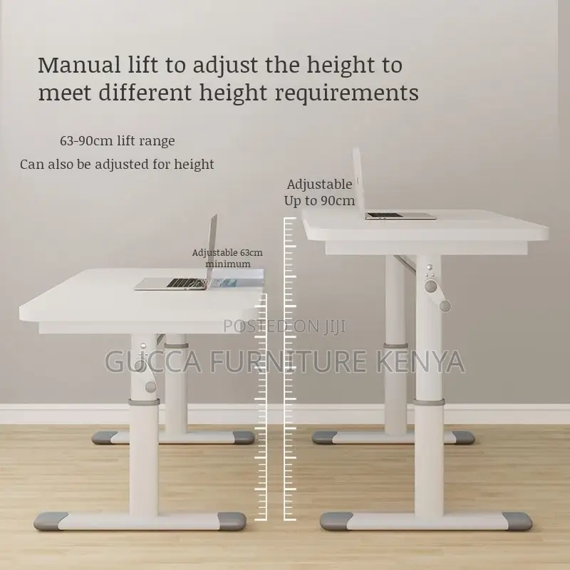 White Manual Adjustable Standing Gaming Desk