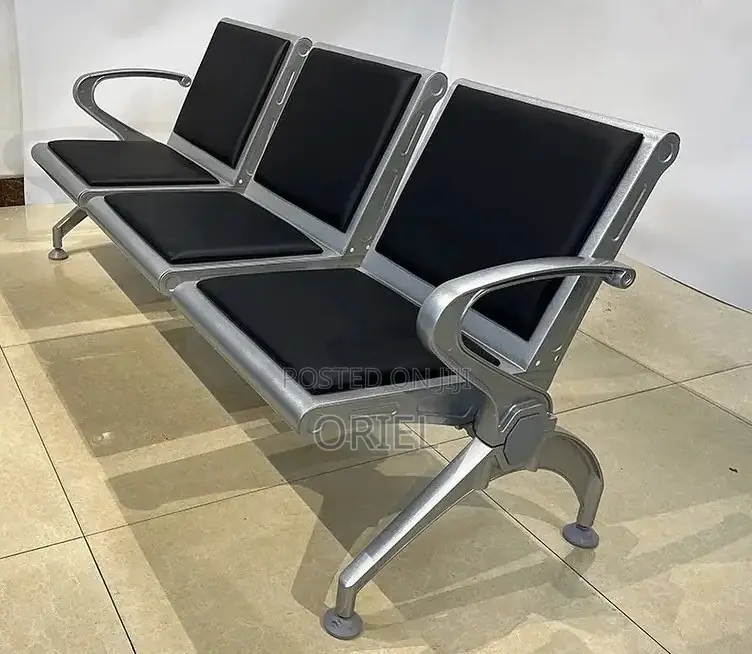 Office Bench : 3-Seater Padded Office Reception Ideal Waiting Bench