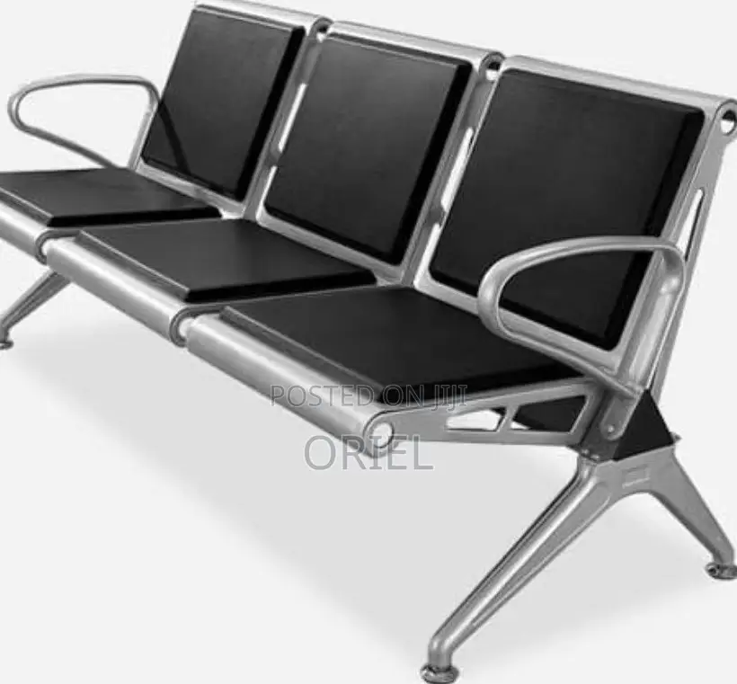 Office Bench : 3-Seater Padded Office Reception Ideal Waiting Bench
