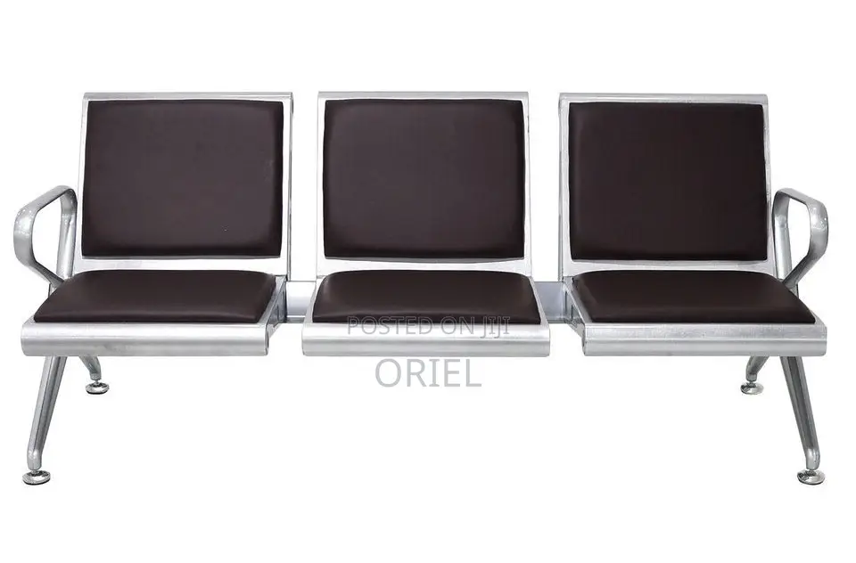 Office Bench : 3-Seater Padded Office Reception Ideal Waiting Bench