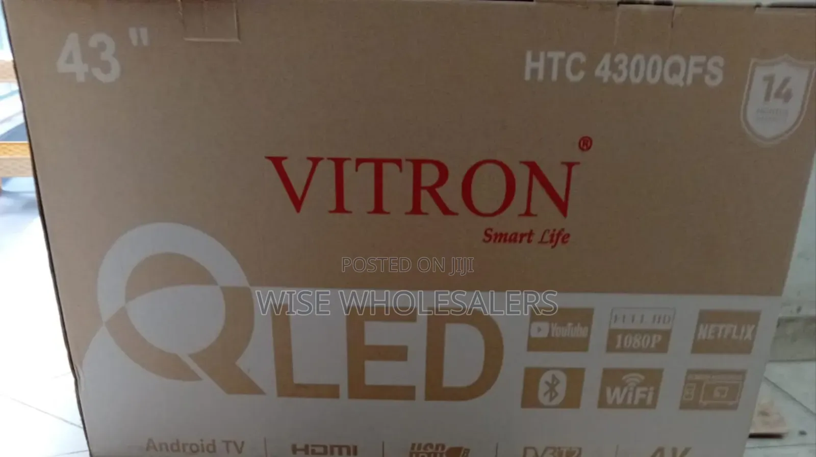 Vitron 43" Inch Qled Full Hd Smart Android Tv//Google Play Store,