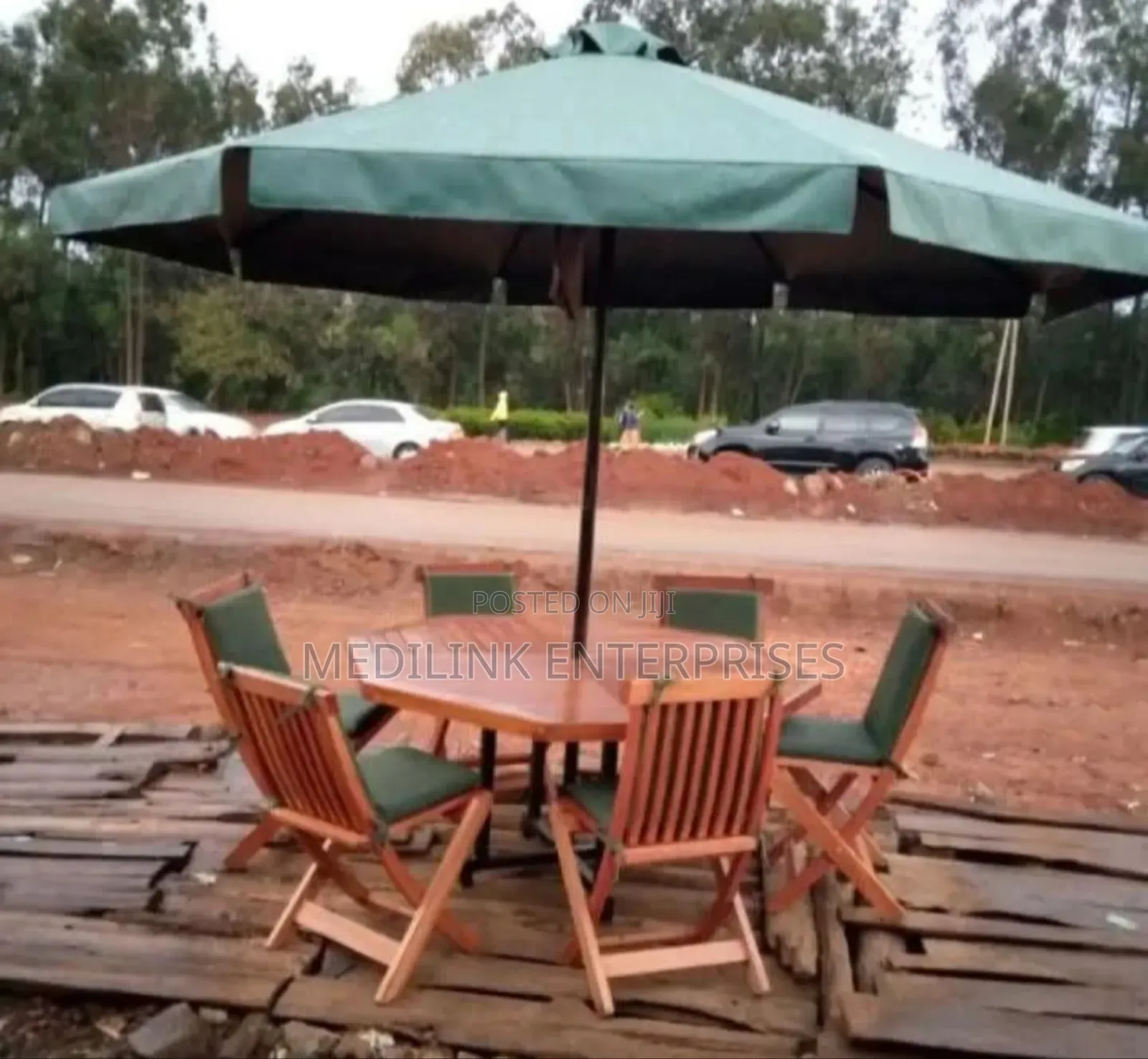 Foldable Six Chairs +Umbrella+Cushions