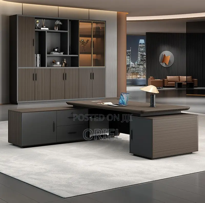 Executive Desks : Modern L-Shaped Corporate Office Desk