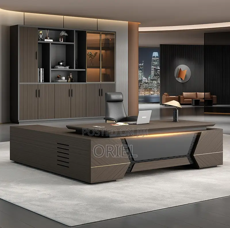 Executive Desks : Modern L-Shaped Corporate Office Desk