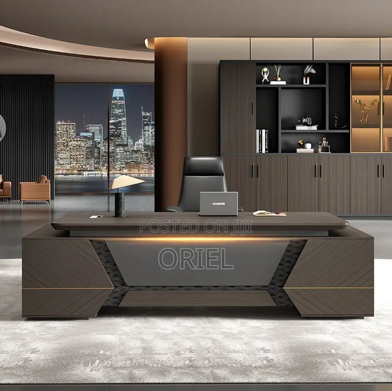 Executive Desks : Modern L-Shaped Corporate Office Desk