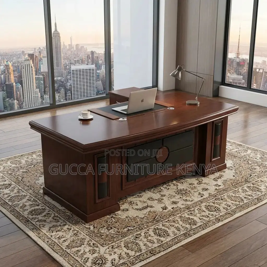 1.8m Mahogany Boss L-Shaped Executive Table