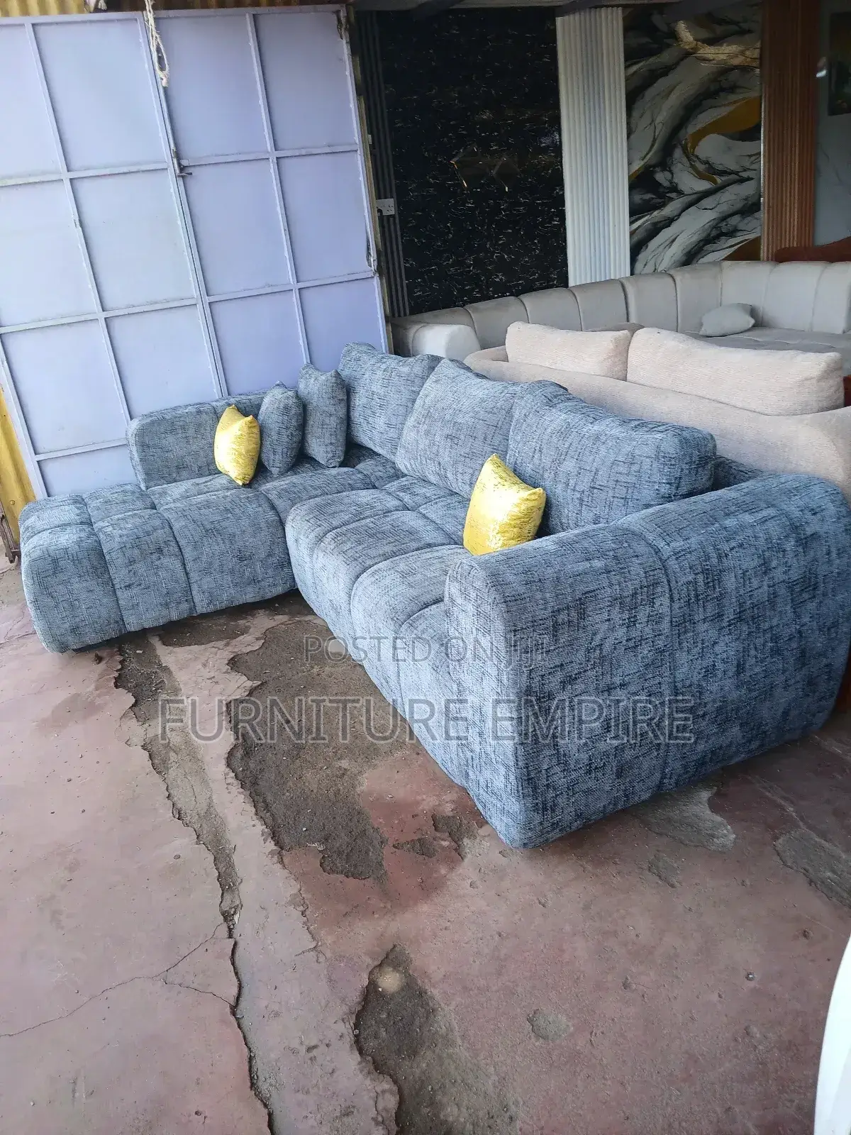 Bubble Bliss Grey 6- Seater L-Seat