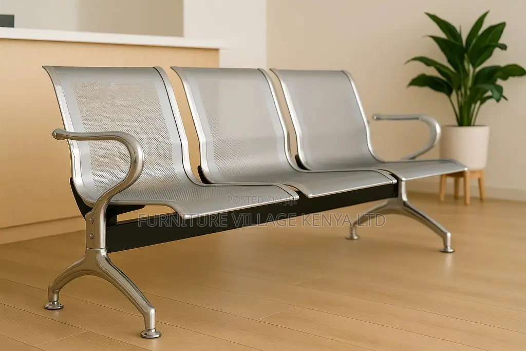 Office Bench; 3‐Seat Industrial Reception Bench