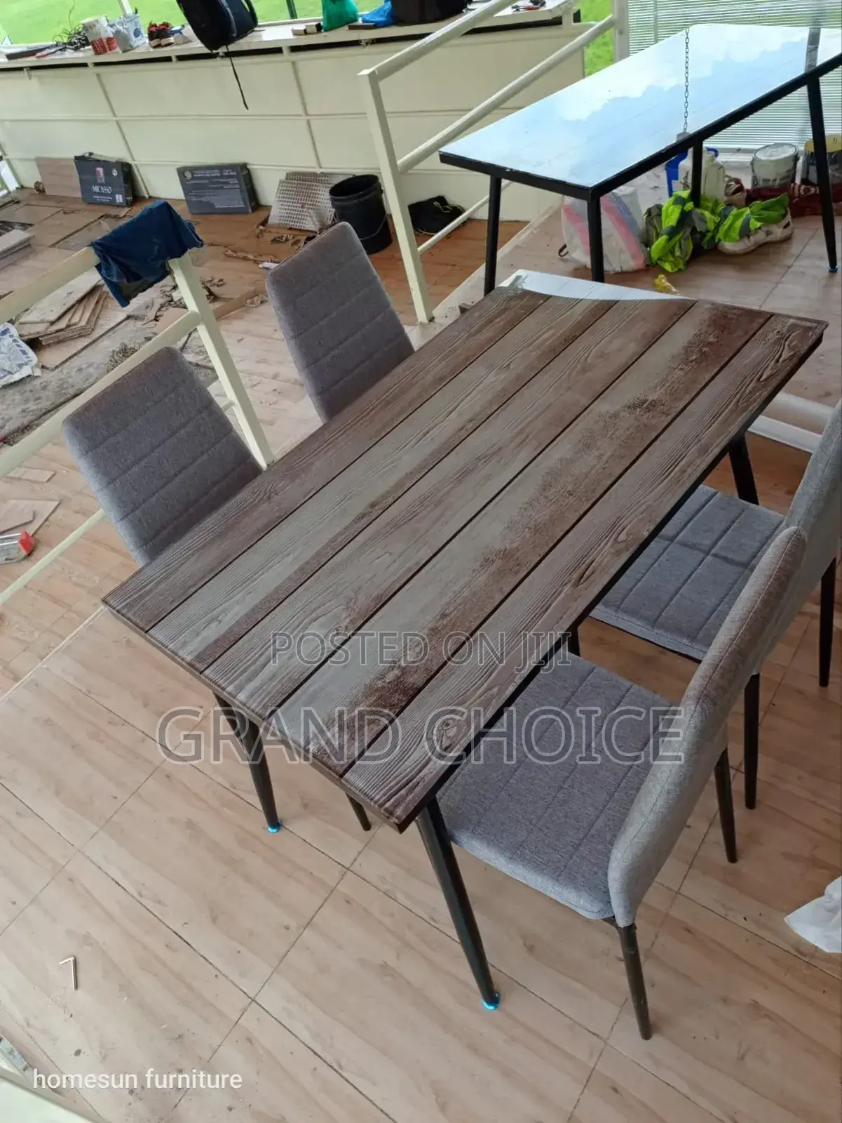 Modern Grey 4 Seater Dining Set