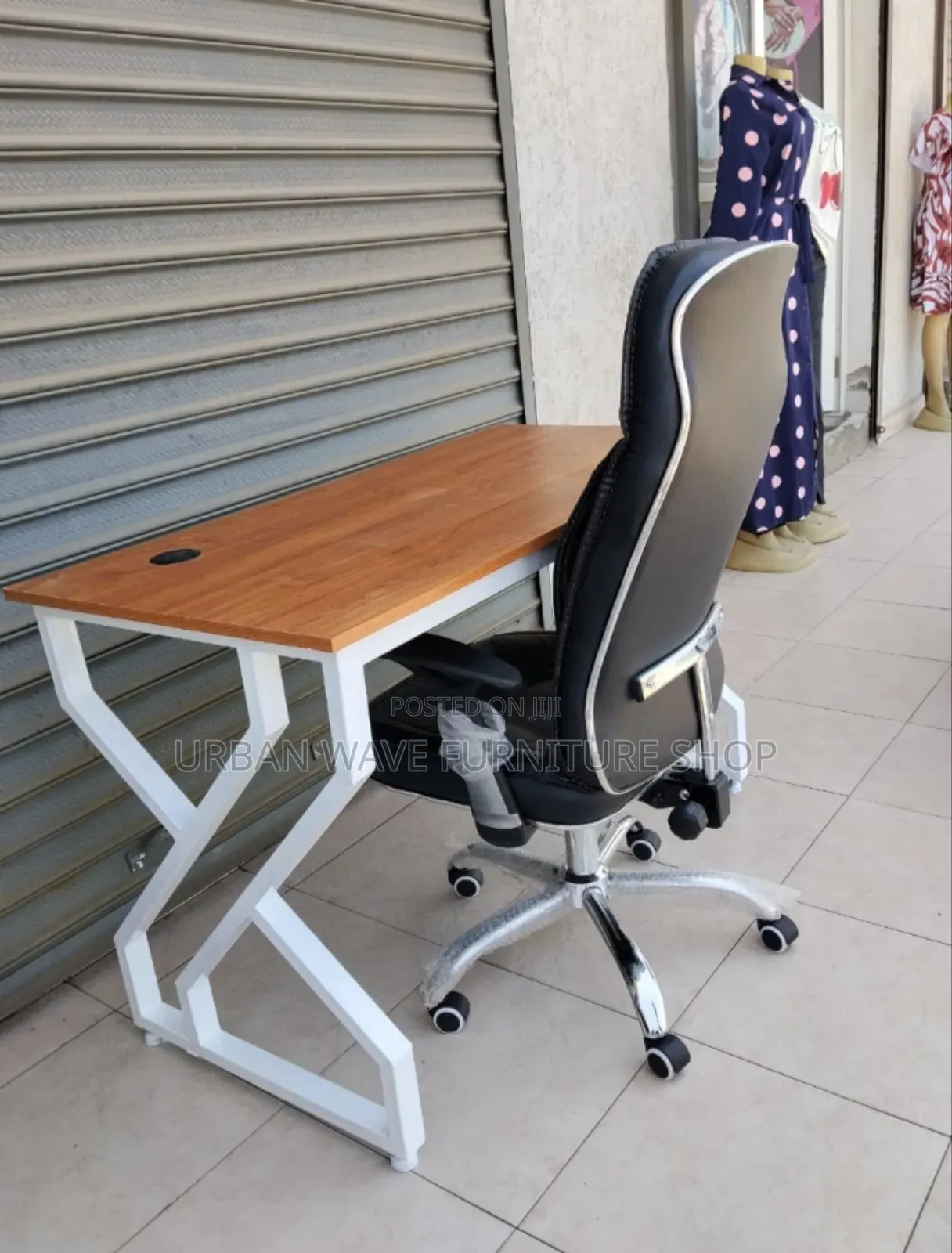 Laptop  Desk + Leather Office Chair