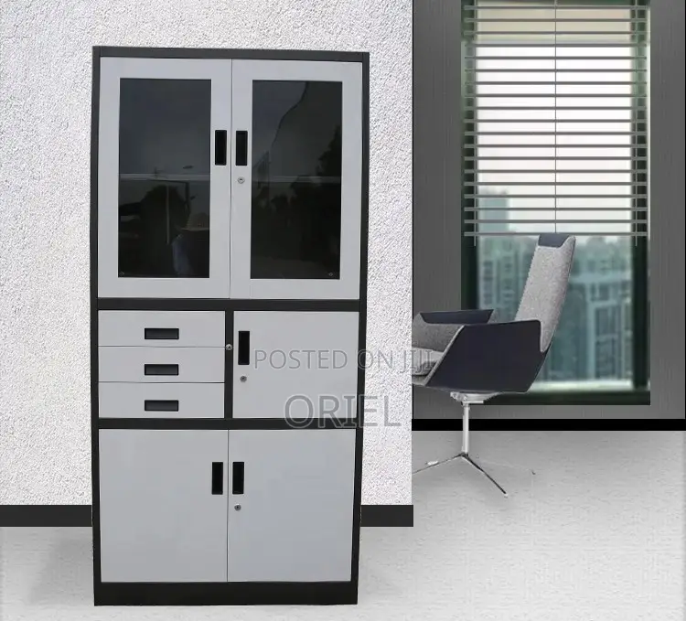 Office Cabinet : 2-Door Metallic Office Cabinet With Integrated Safe