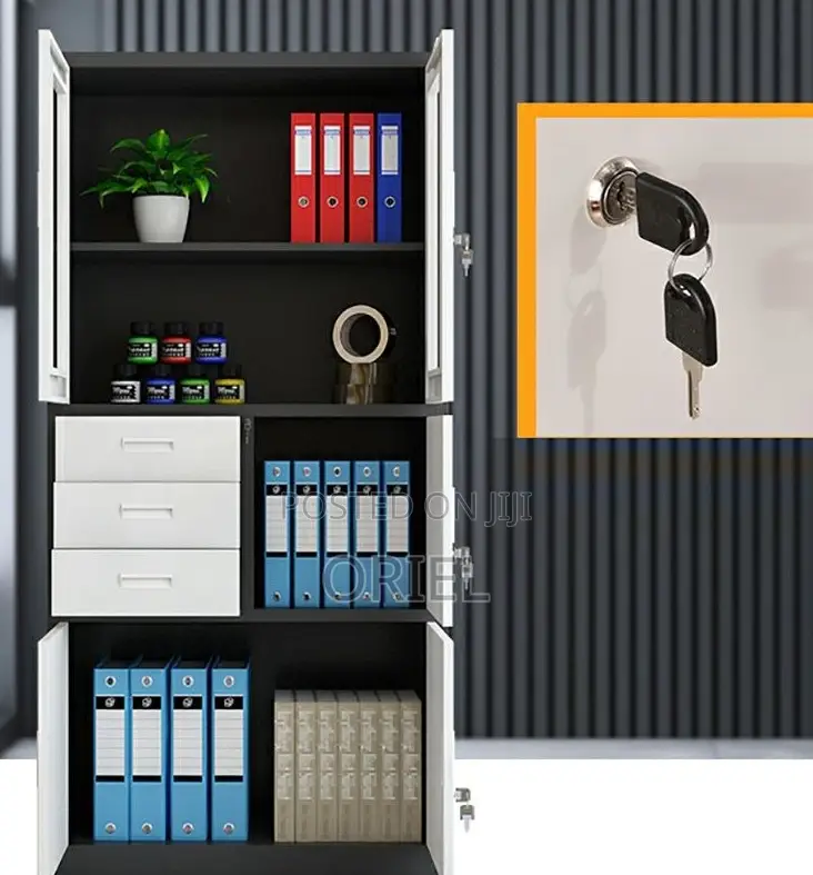 Office Cabinet : 2-Door Metallic Office Cabinet With Integrated Safe
