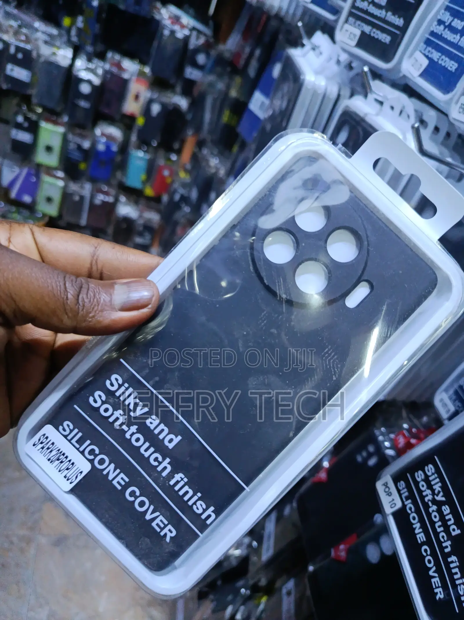 Black Silicone Phone Case for the Tecno Spark 20 Pro Plus.
