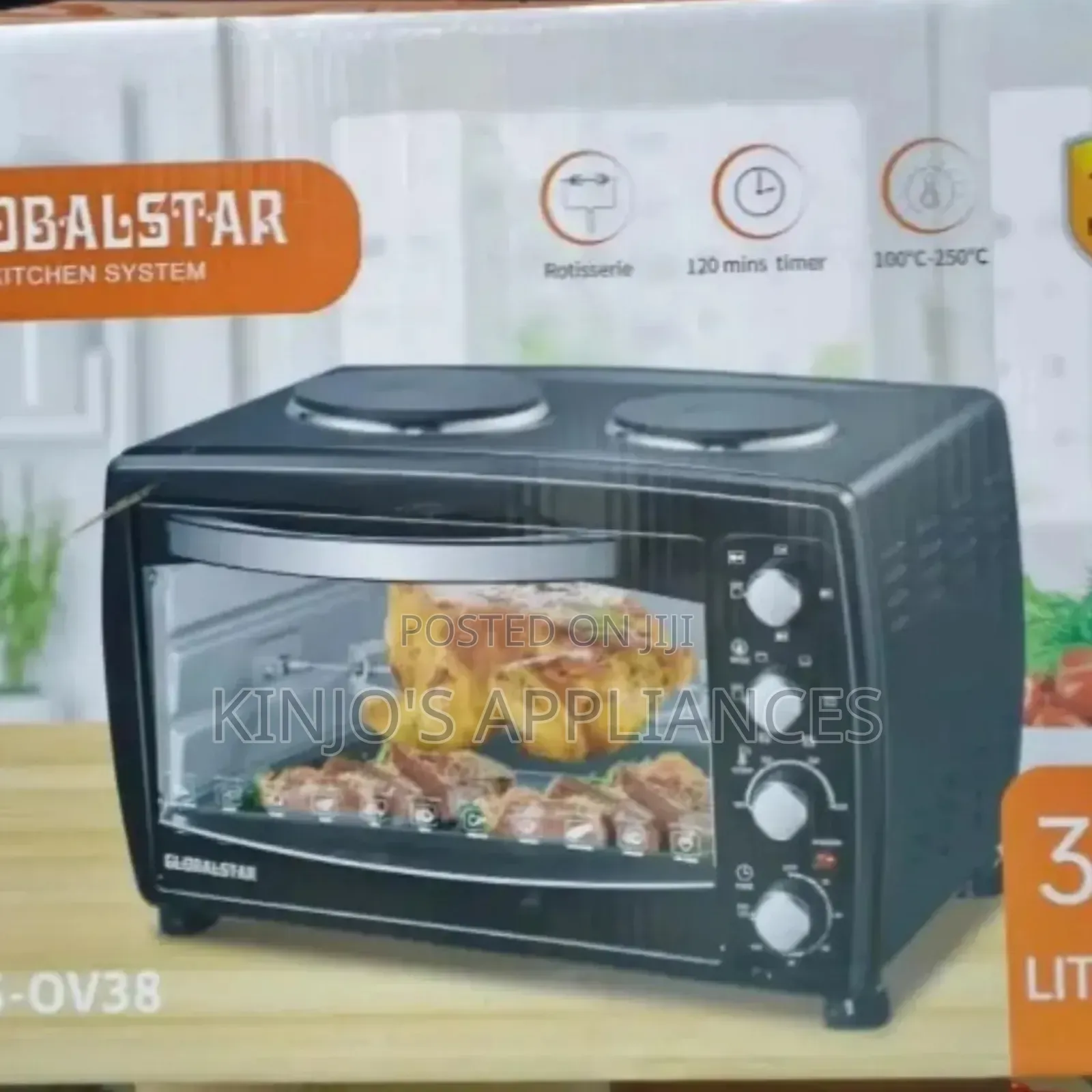 38 Litres Globalstar Oven With Rotisserie And Double Hot Plate