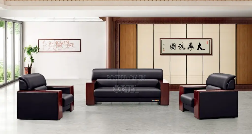 Office Sofa : Office High-Density Cushioned 5-Seater Executive Sofaset