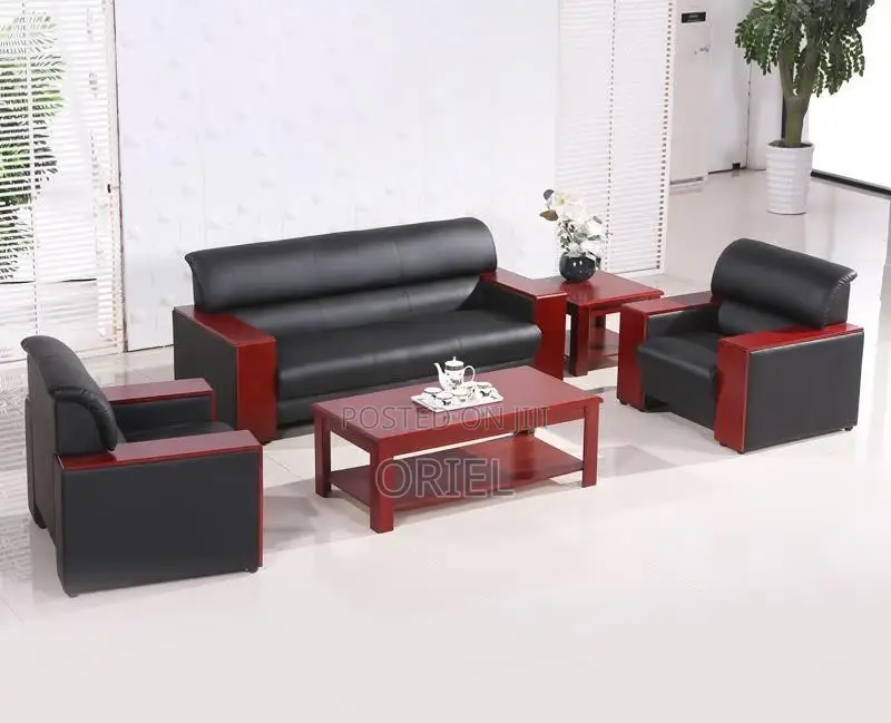 Office Sofa : Office High-Density Cushioned 5-Seater Executive Sofaset