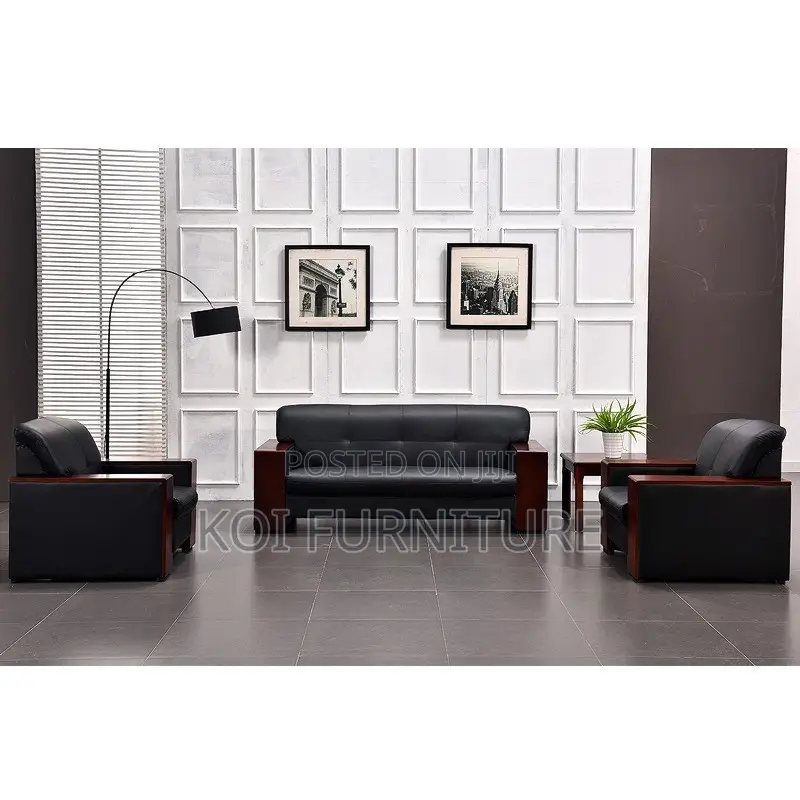 Office Sofa; Five Seaters Executive Heavy Leather Sculpted Sofa Set