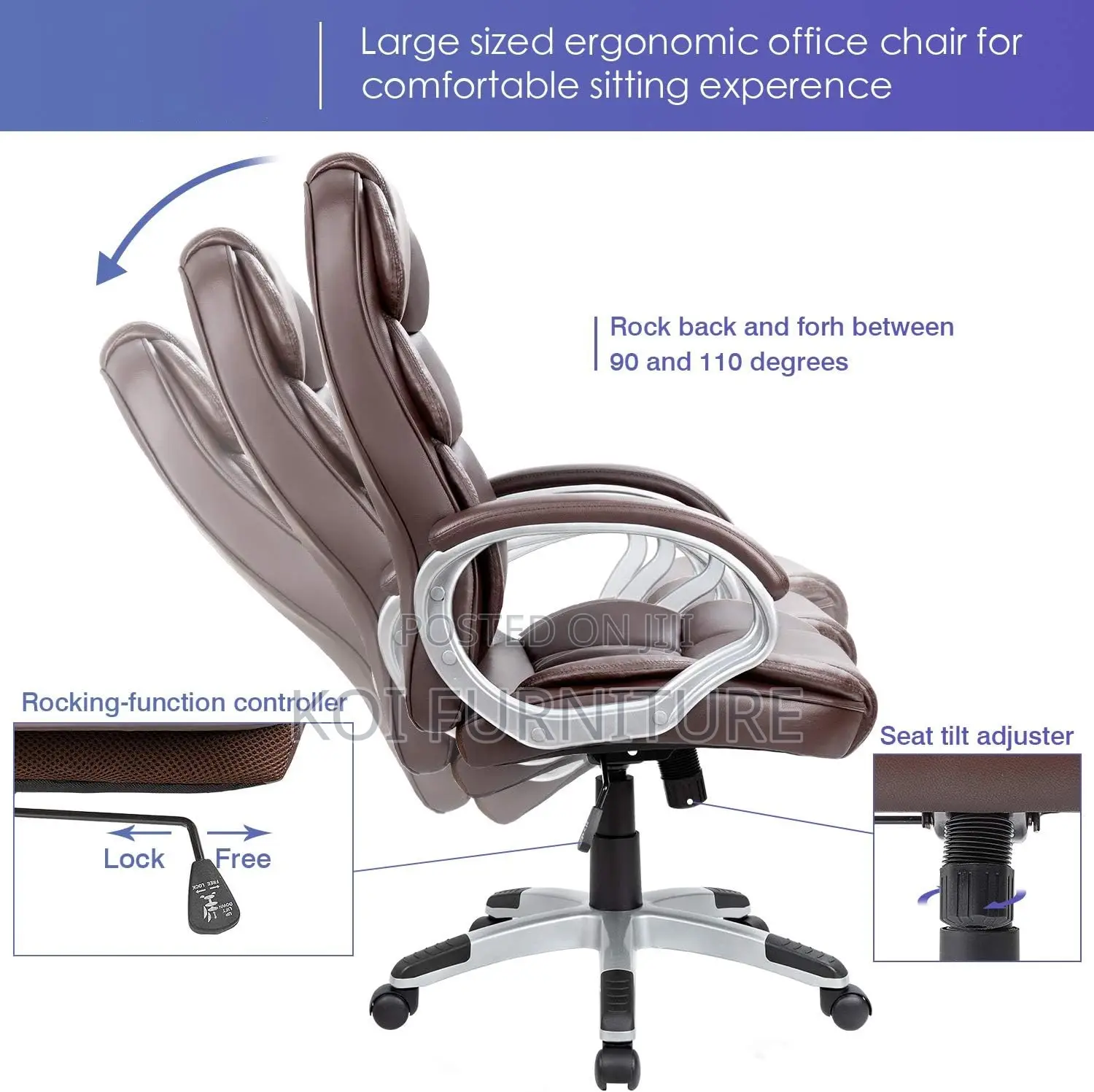 Office Chairs; Grand Executive High Back Leathee Premium Chairs