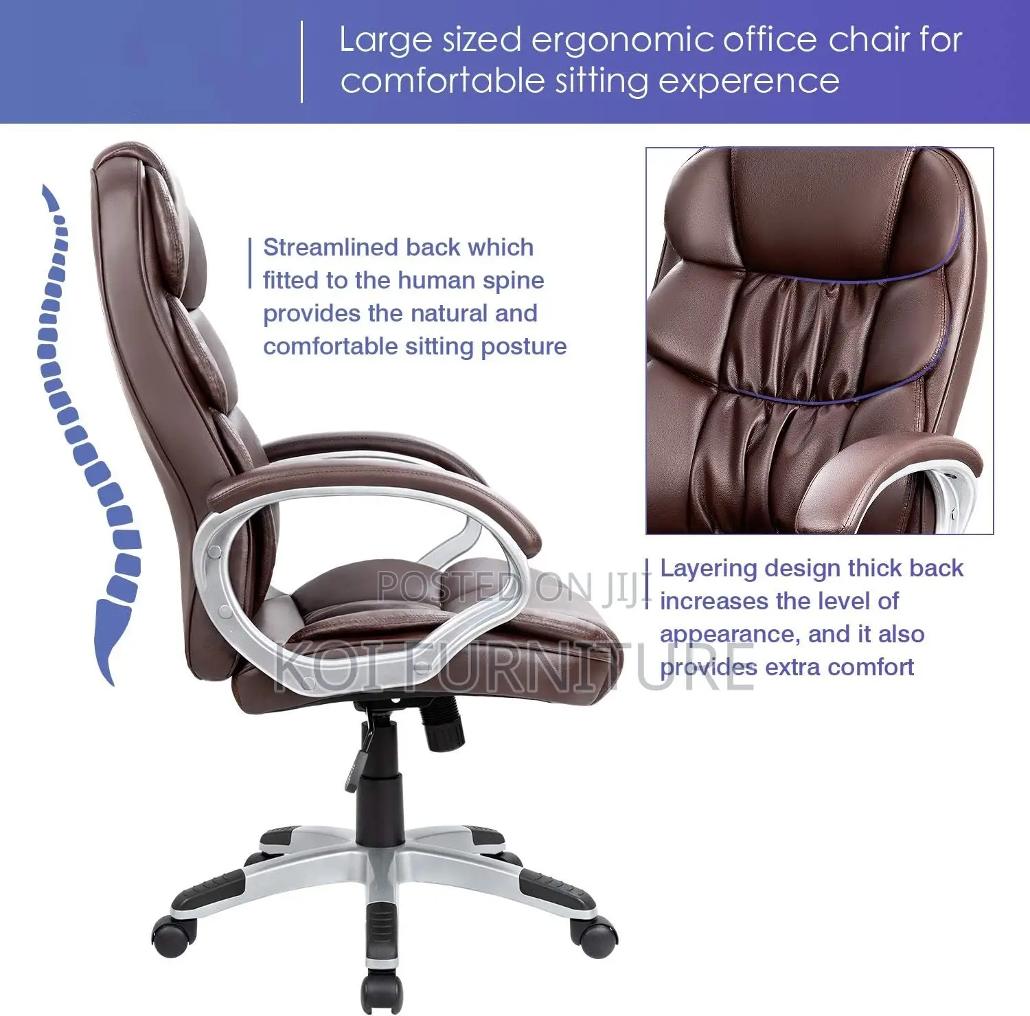 Office Chairs; Grand Executive High Back Leathee Premium Chairs