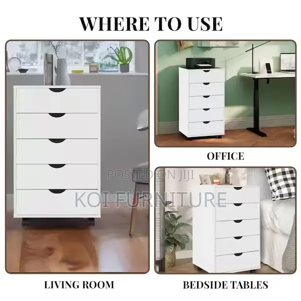 Office Cabinet; White Home Documents Office Cabinet With 6 Draw