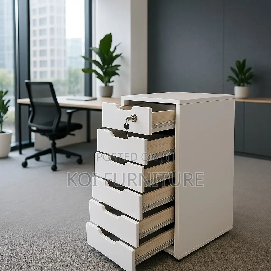 Office Cabinet; White Home Documents Office Cabinet With 6 Draw