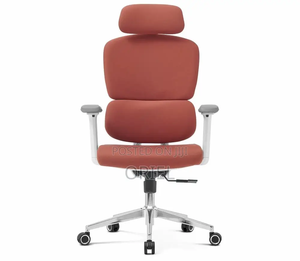 Executive Office Chair : Orange Orthopedic High Back Office Seat