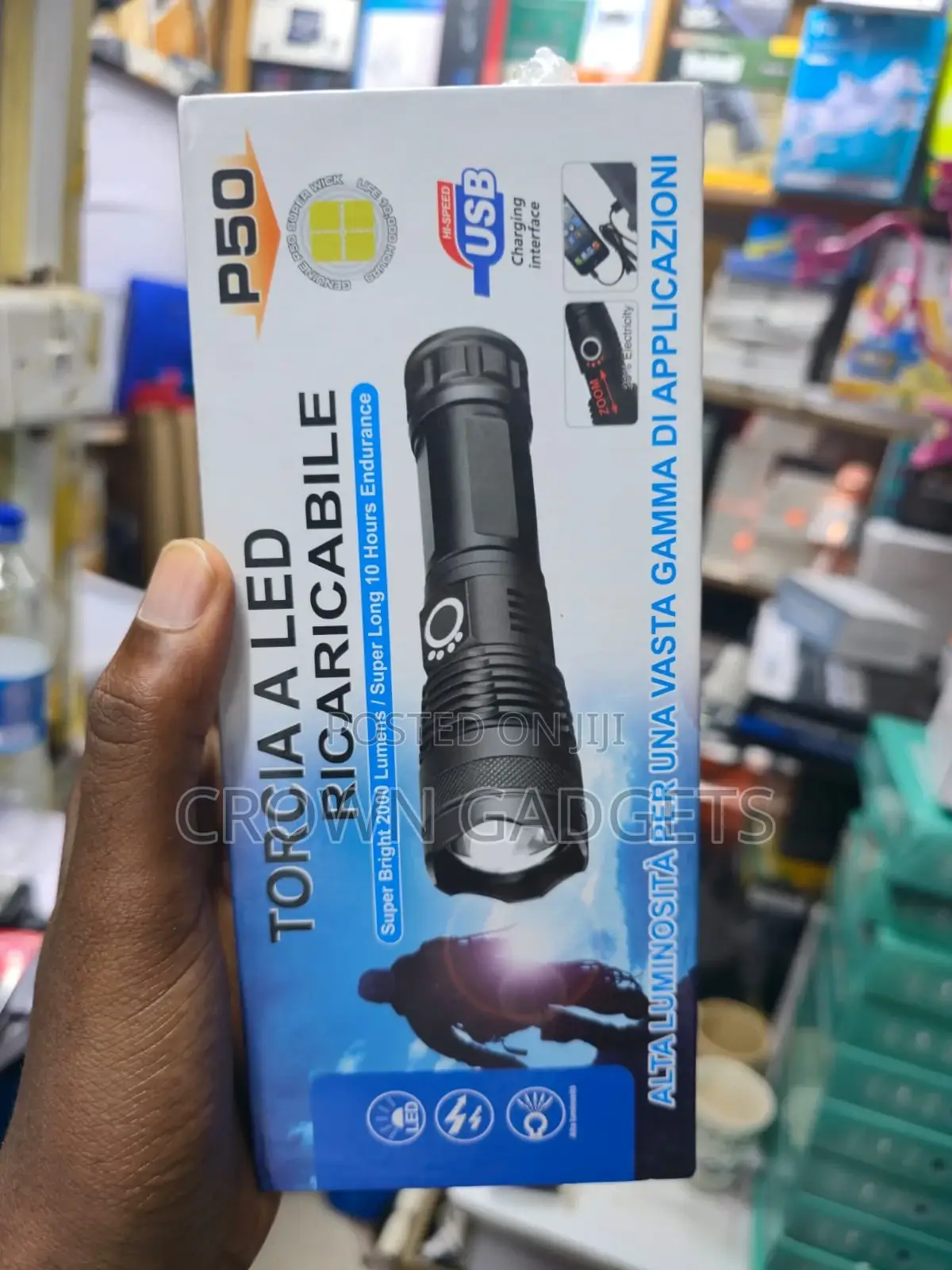 P50 Rechargeable Flashlight High Brightness Led Torch
