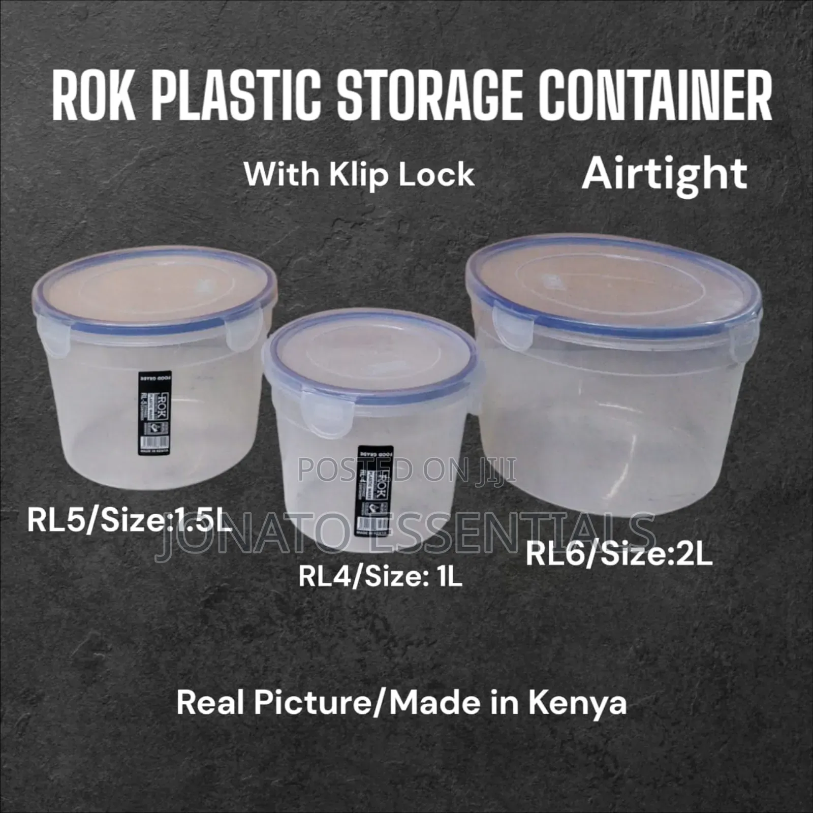 Rok Airtight Plastic Storage Containers - All Sizes (1l, 1.5l, 2l)