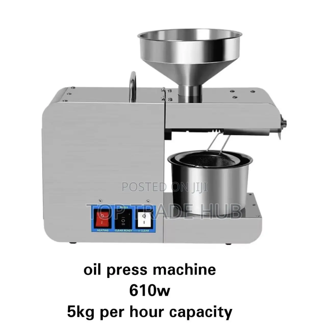 Premier Electric Oil Press Machine 610w 5kgs/Hr Capacity