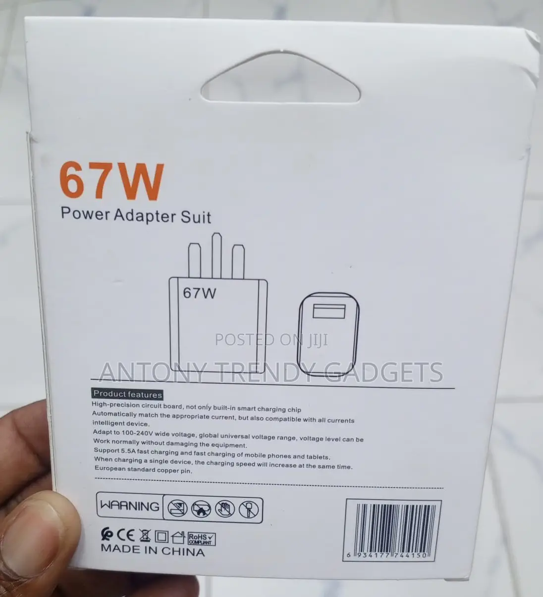 67w Super Fast Charger Adapter for Phones Tablets