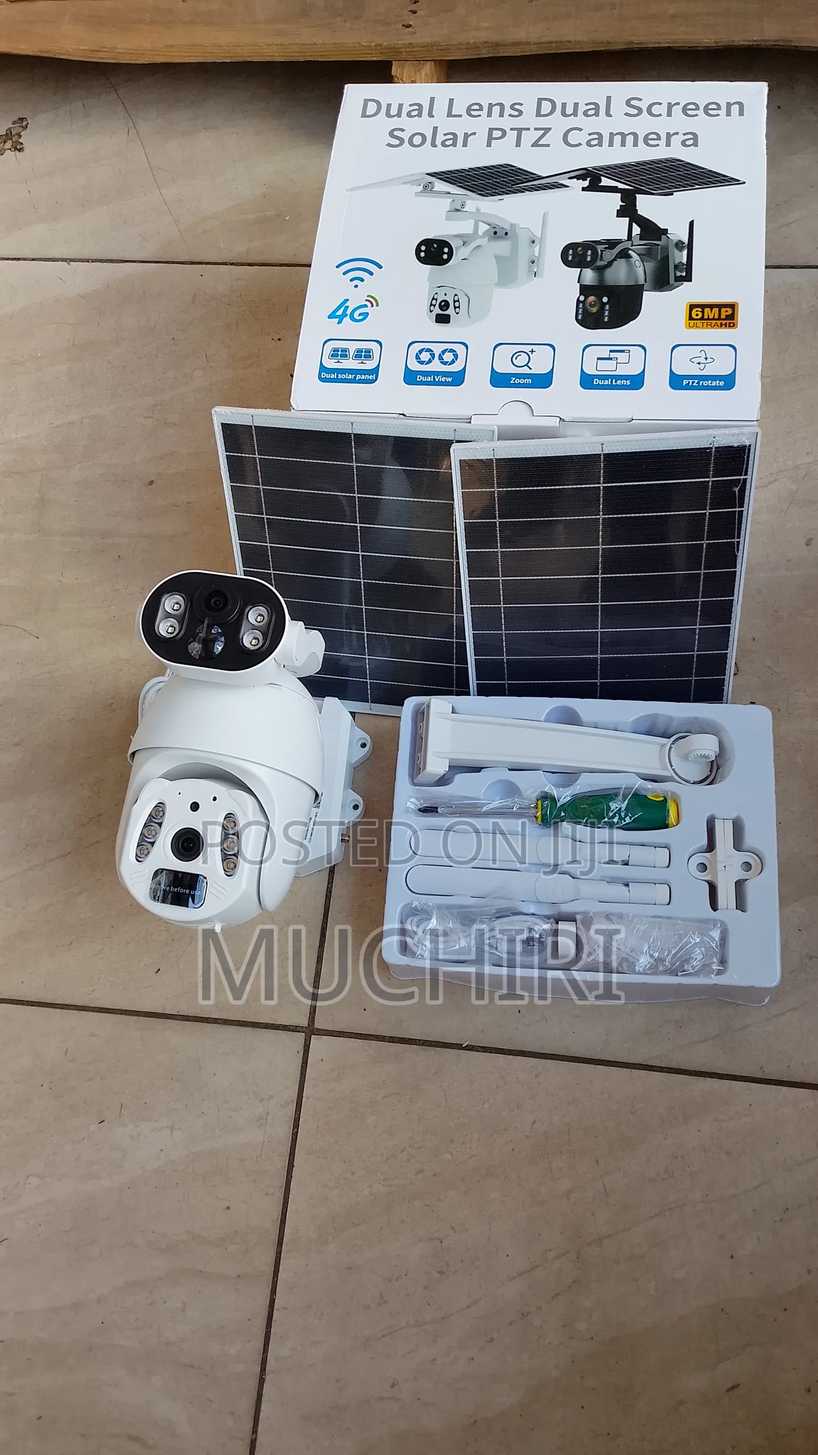 Ubox 6mp 4g Outdoor Dual Lens Solar CCTV PTZ 2 Solar Panels