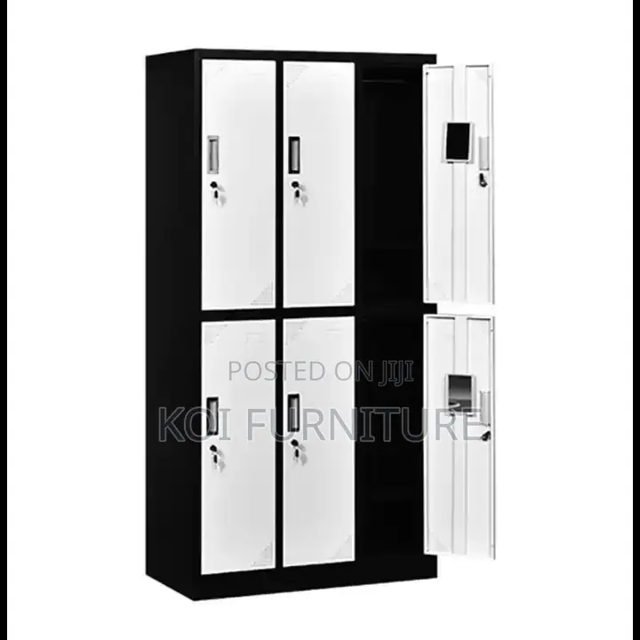 Office Cabinetl; Six Gray Lockers Executive Metallic Cabinet