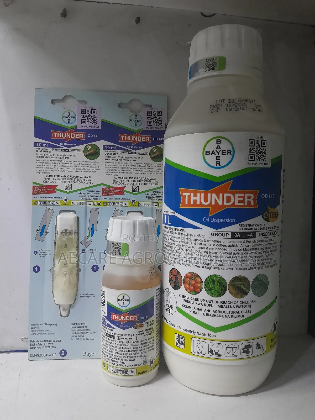 Thunder Insecticide Od145 10ml, 100ml and 1litre