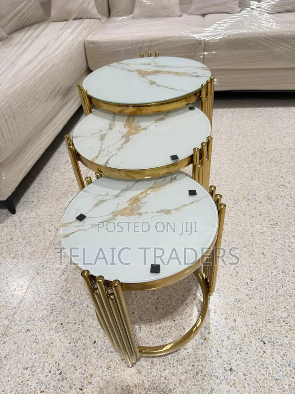 3 in 1 Executive Pure Marble Table