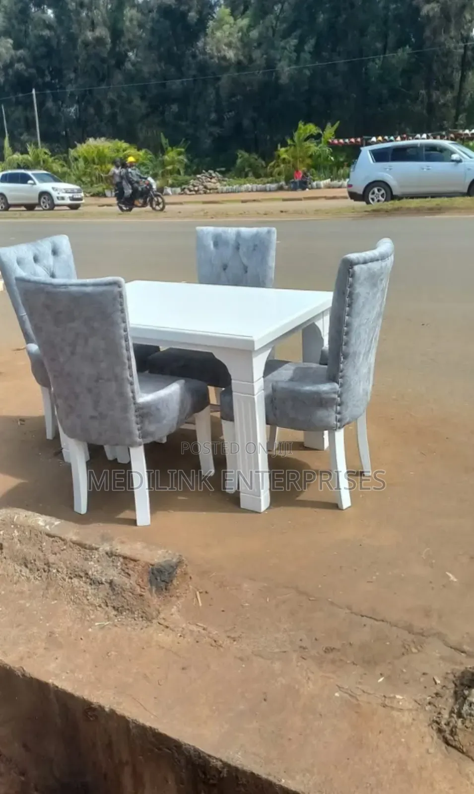 Caitbrook Upholstered 4-Seater Dinning Table Set