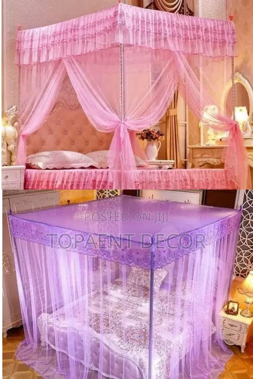 Buzz Free Purple and Pink 4 Stand Bed Mosquito Net