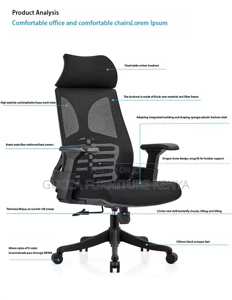 Ergonomic Swivel Study Office Chair With Arms