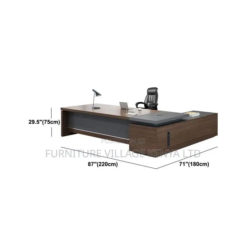 Office Desk;L-Shape Wooden Executive Desk With Locking Drawer