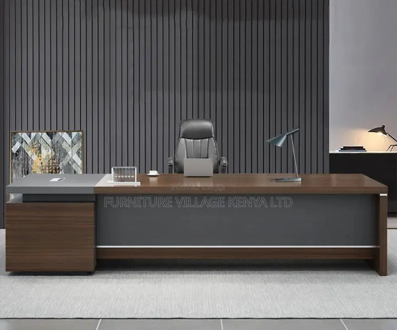 Office Desk;L-Shape Wooden Executive Desk With Locking Drawer