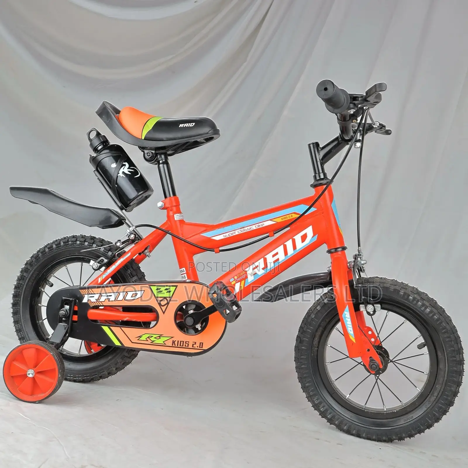 Raid Kids Size 12 Color Red With Training Wheels