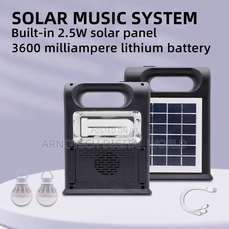 Solar Emergency Home Led Lighting Kit Fm Radio Usb Tf Card Mp3player