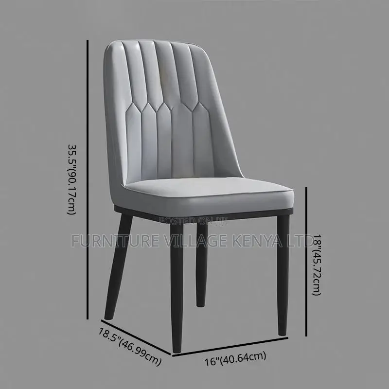 Dining Set; 4-Seater Marble Table and Leather Chair Dining Set