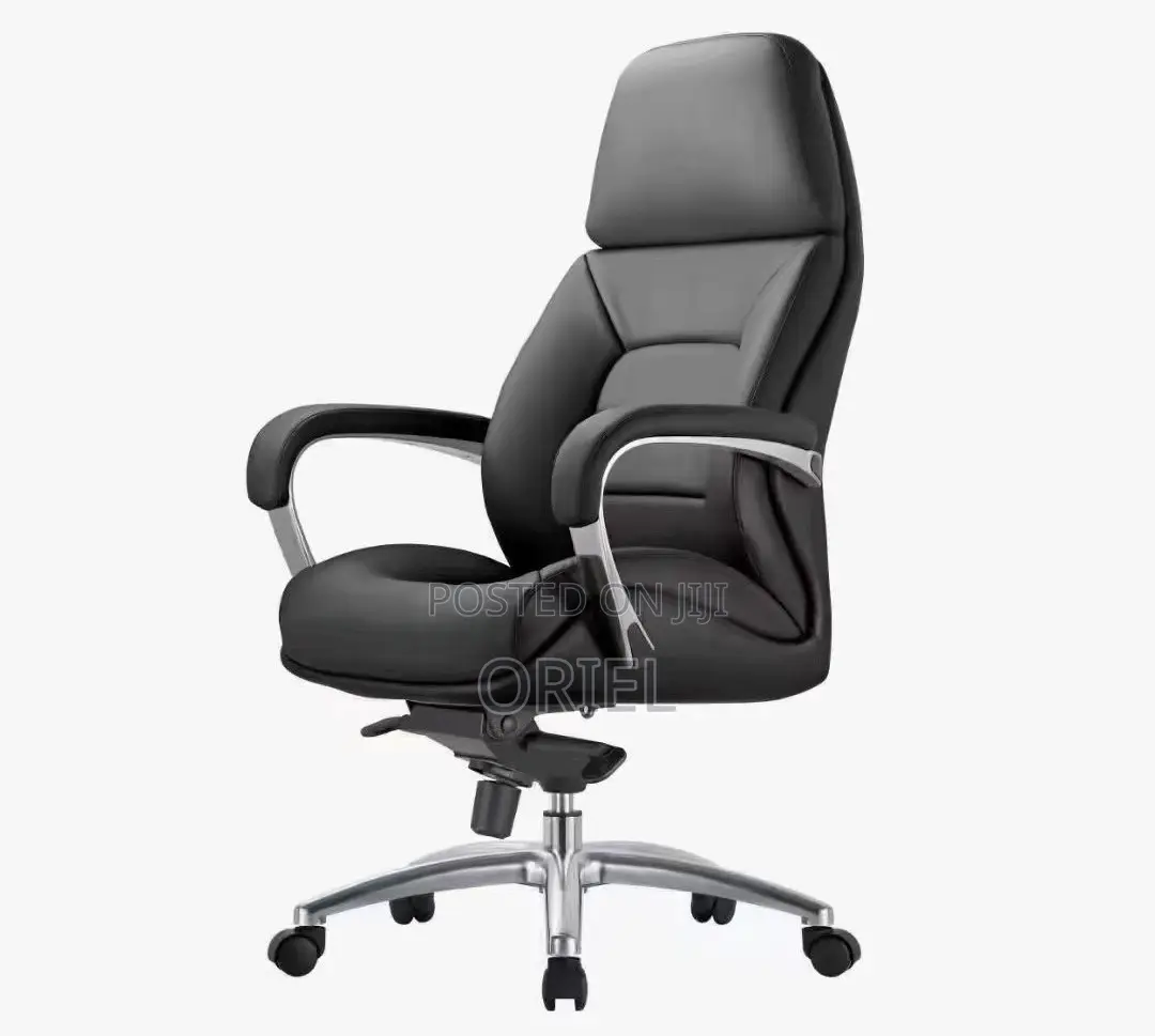 Modern Office Chair : Chrome 5star Base Executive Office Leather Chair