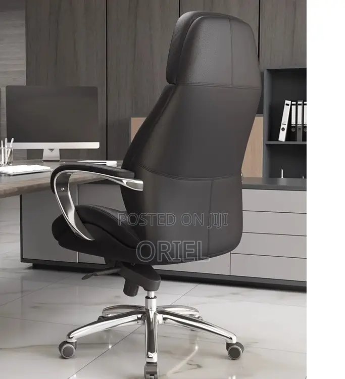 Modern Office Chair : Chrome 5star Base Executive Office Leather Chair