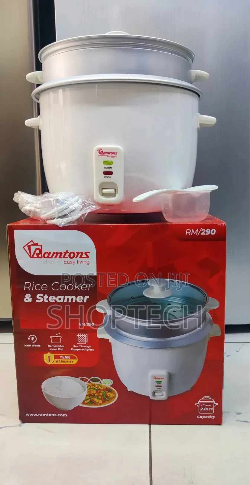 *Ramtons Rice Cooker + Steamer 2.8litres Rm290