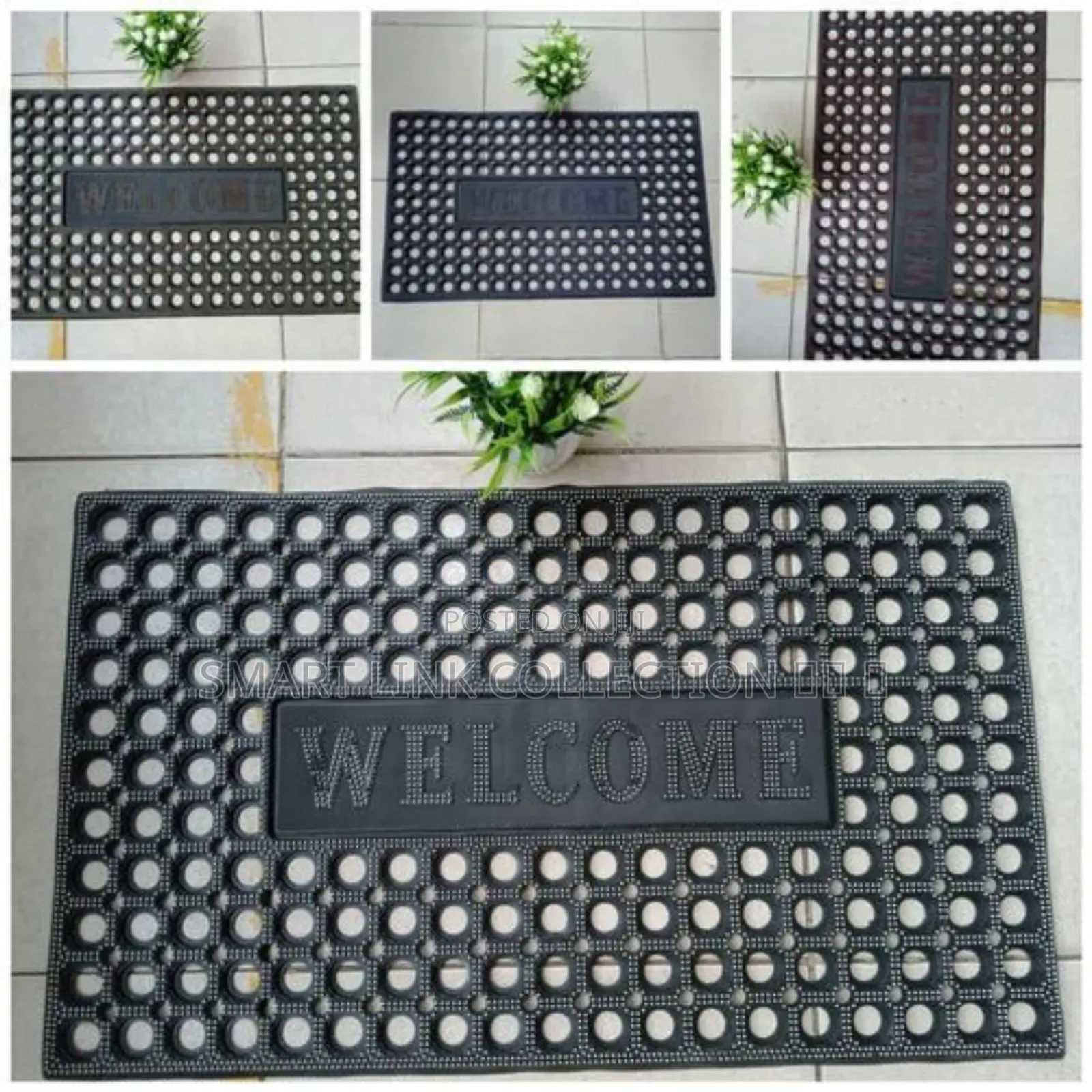 Grid Rubber Welcome Doormat
