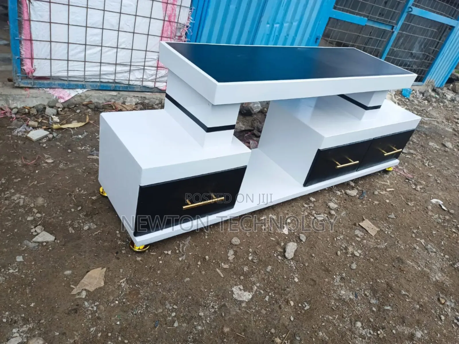 Executive Tv Stand With Marble Coating and Light