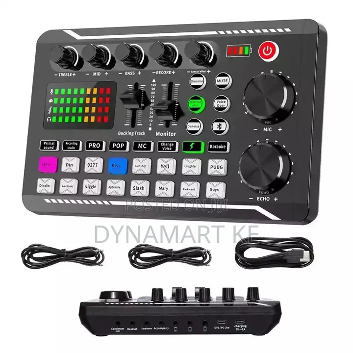 F998 Sound Card Professional Audio Mixer Live and Effects With Dj