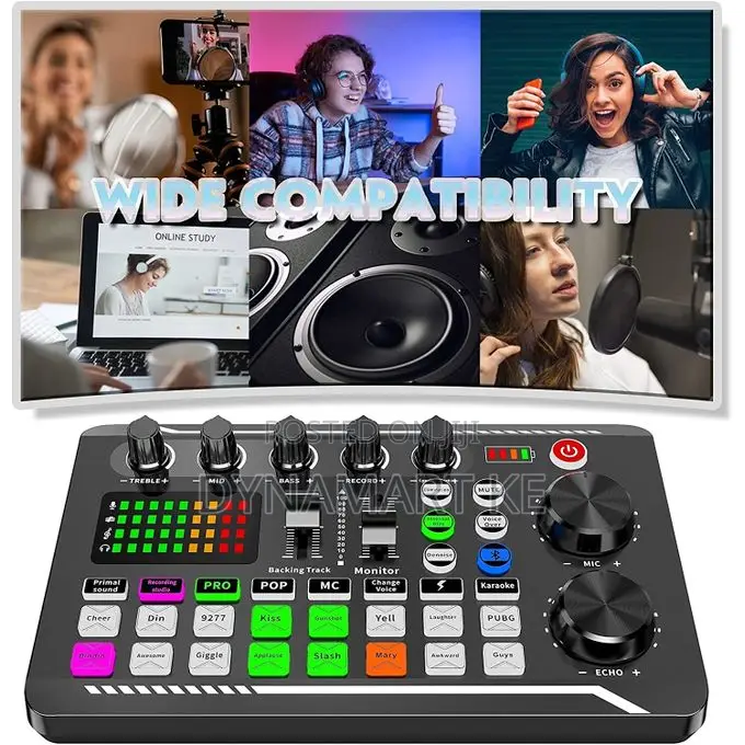 F998 Sound Card Professional Audio Mixer Live and Effects With Dj